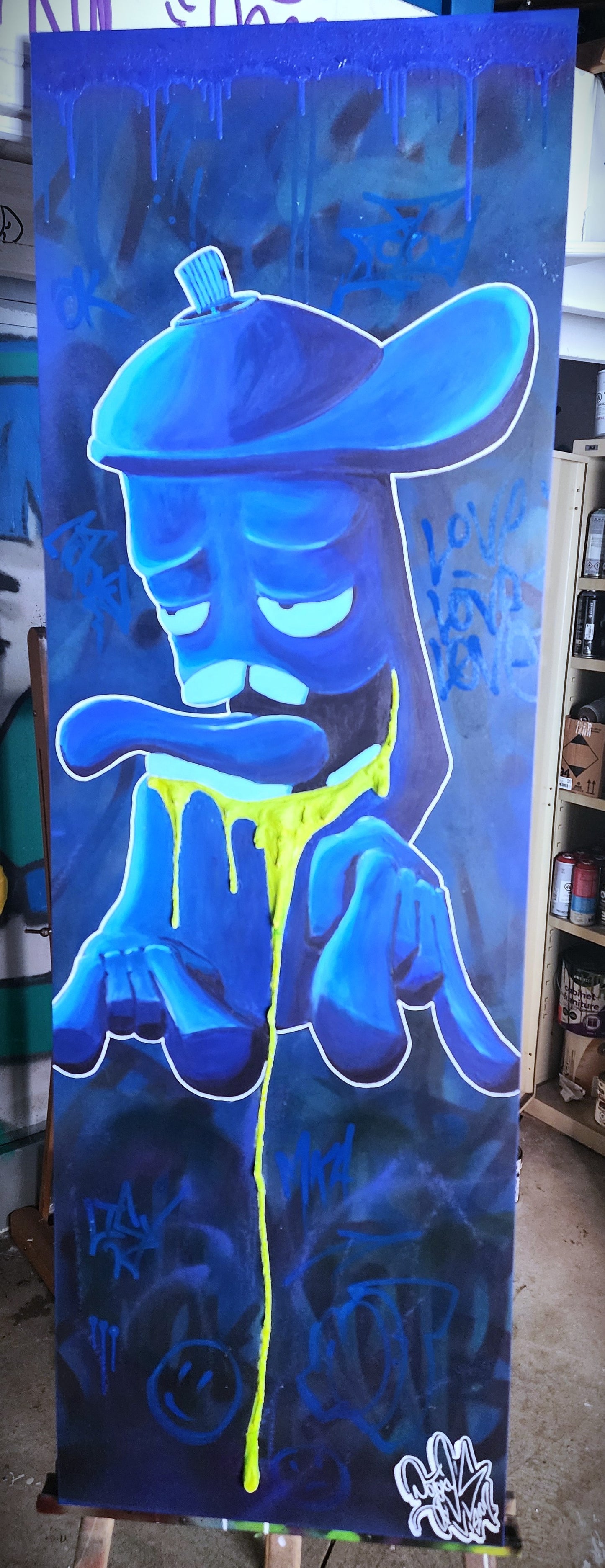 Une canne de peinture - Toile originale